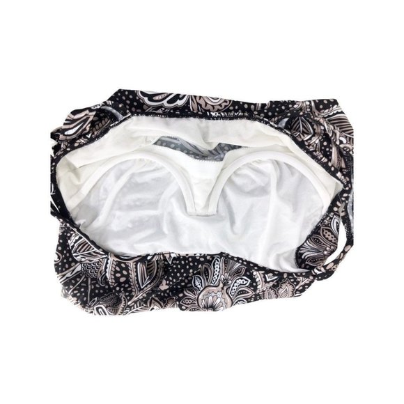 Women's Shape Solver Tankini Swimsuit Top Sz 10 Black/Tan/White New - Picture 4 of 4